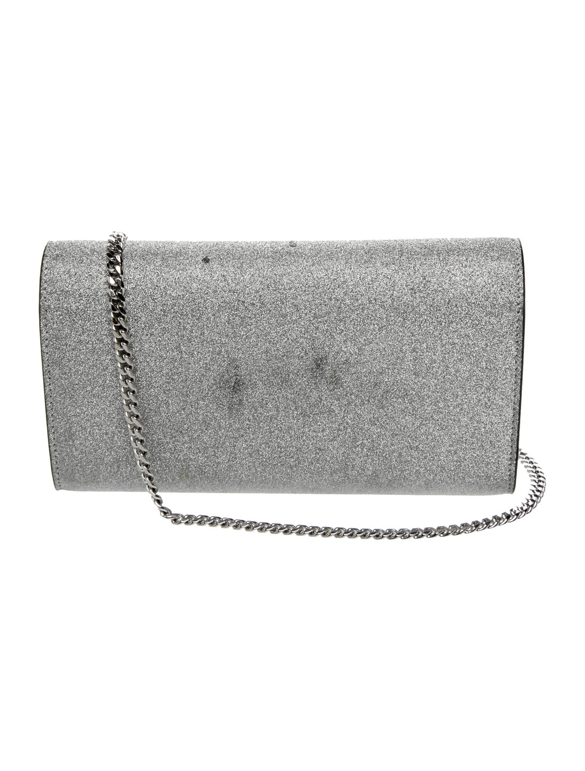 Christian Louboutin Glitter Calfskin Loubi54 Crossbody Clutch Silver 10021112