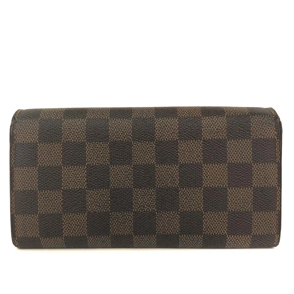 EGA Louis Vuitton Damier Porte Feuille Sarah Long Bifold Wallet Brown/3CH0355