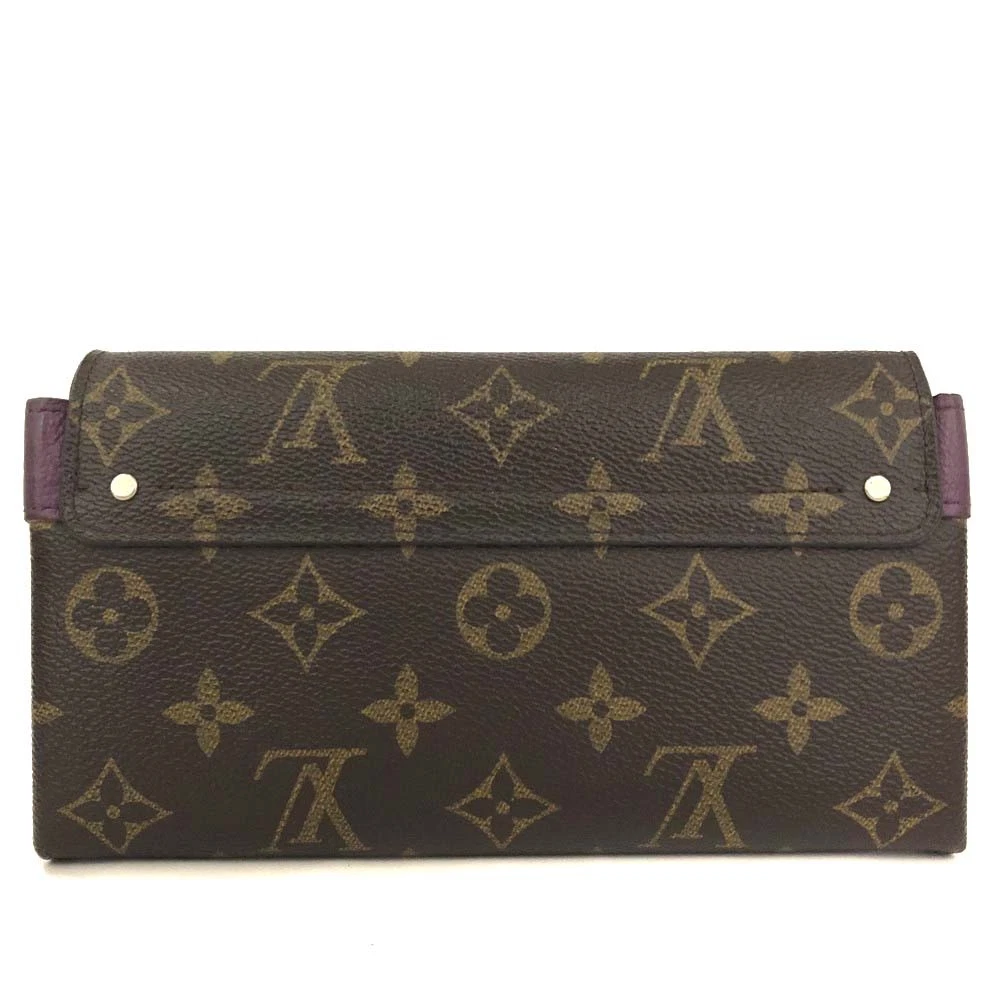 $1400 Louis Vuitton Monogram Portefeiulle Elysee Long Bifold Wallet Brown SP0144