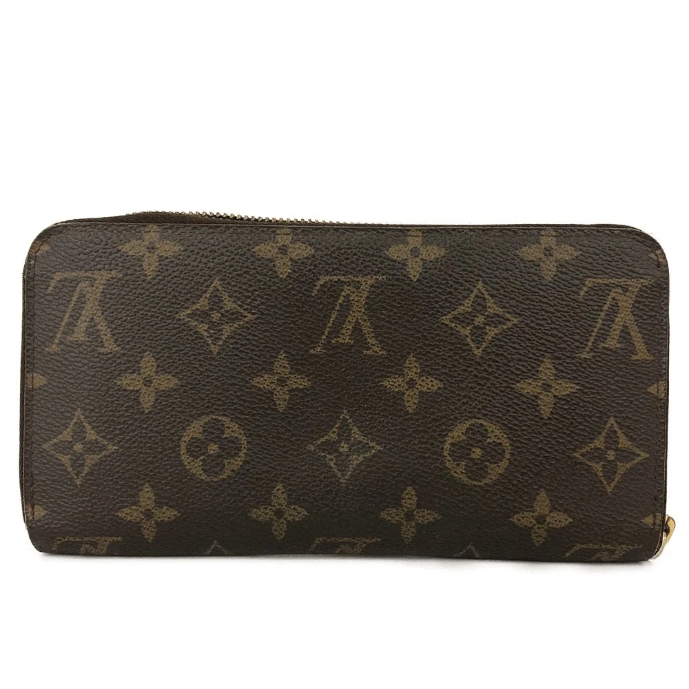Louis Vuitton Monogram Zippy Zip Around Long Wallet Purse Brown CA2170