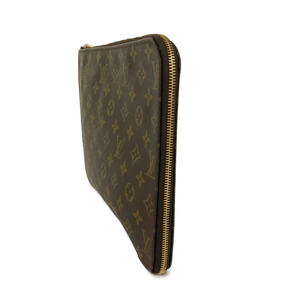 Louis Vuitton Monogram Poche Document Business Bag Brown