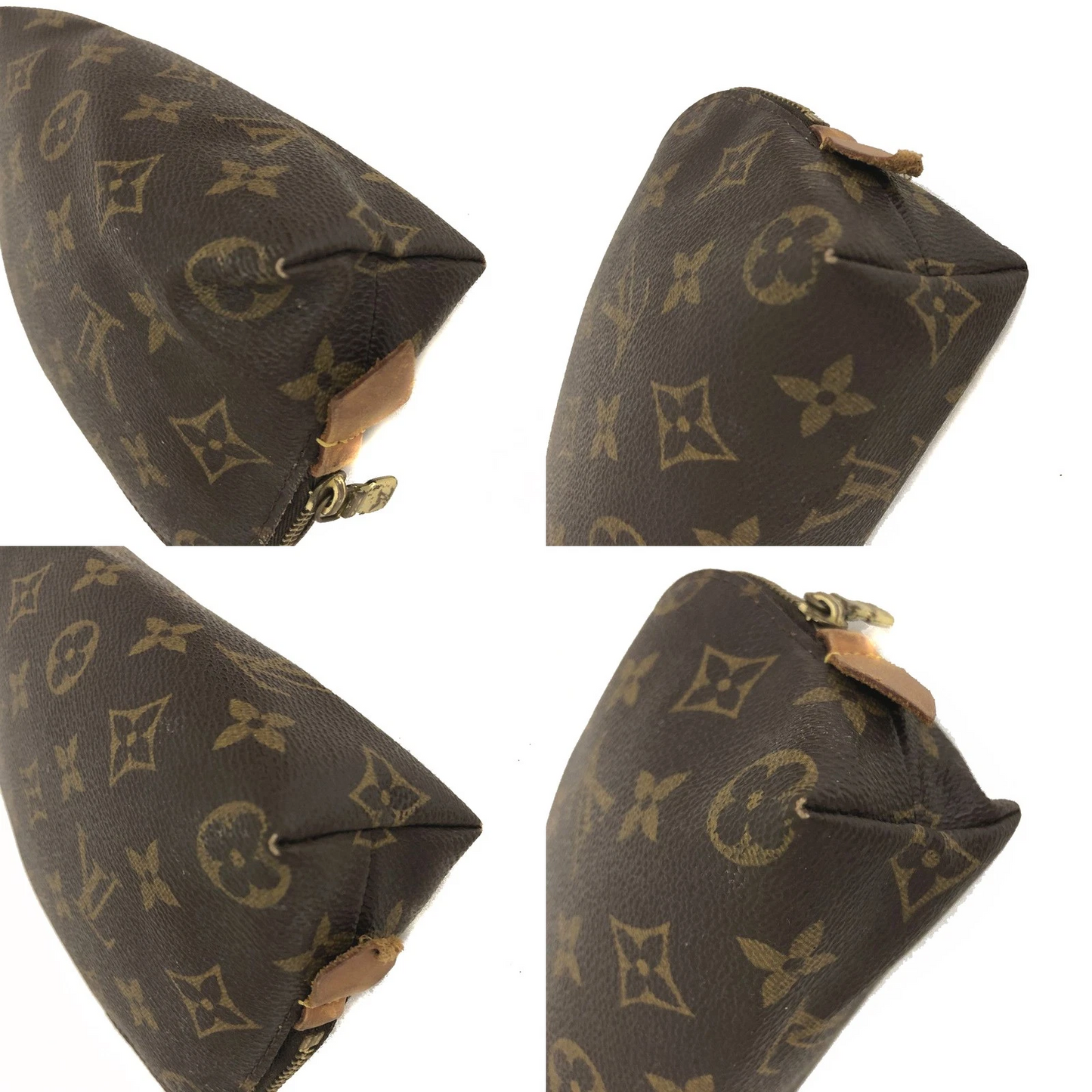 Louis Vuitton Monogram Pochette Cosmetics Pouch Brown CA0052