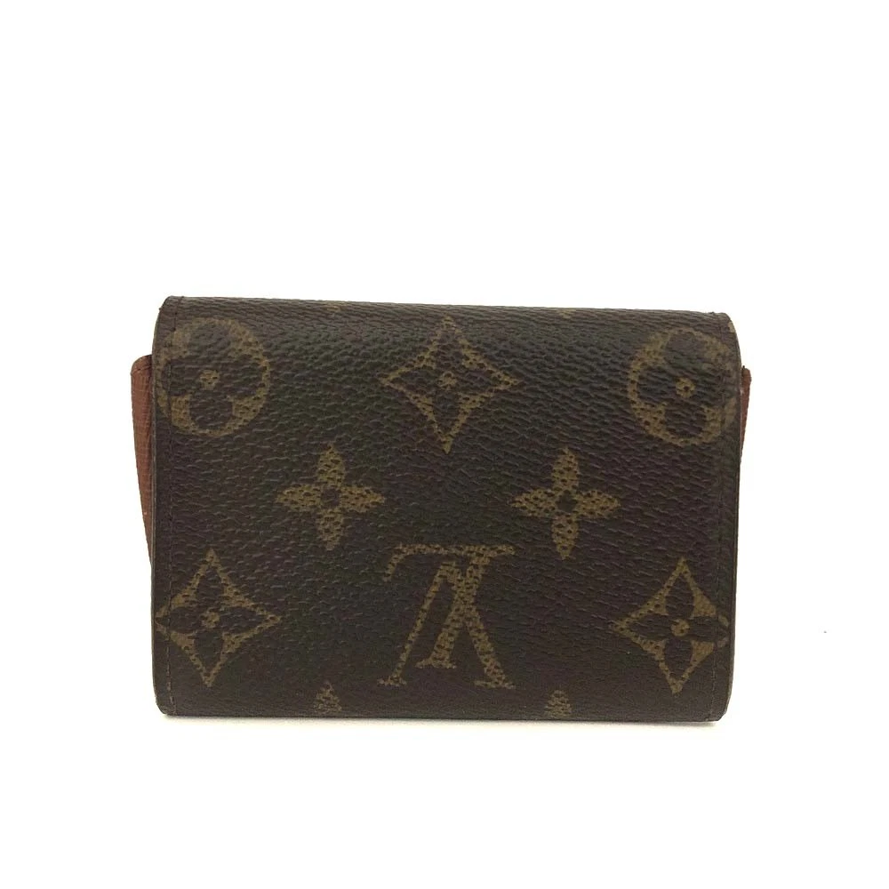 EGA Louis Vuitton Monogram Porte Monnaie Plat Coin Purse Wallet Brown/6CH0285