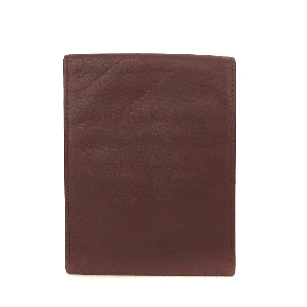 Must de Cartier Leather Trifold Wallet Purse Bordeaux