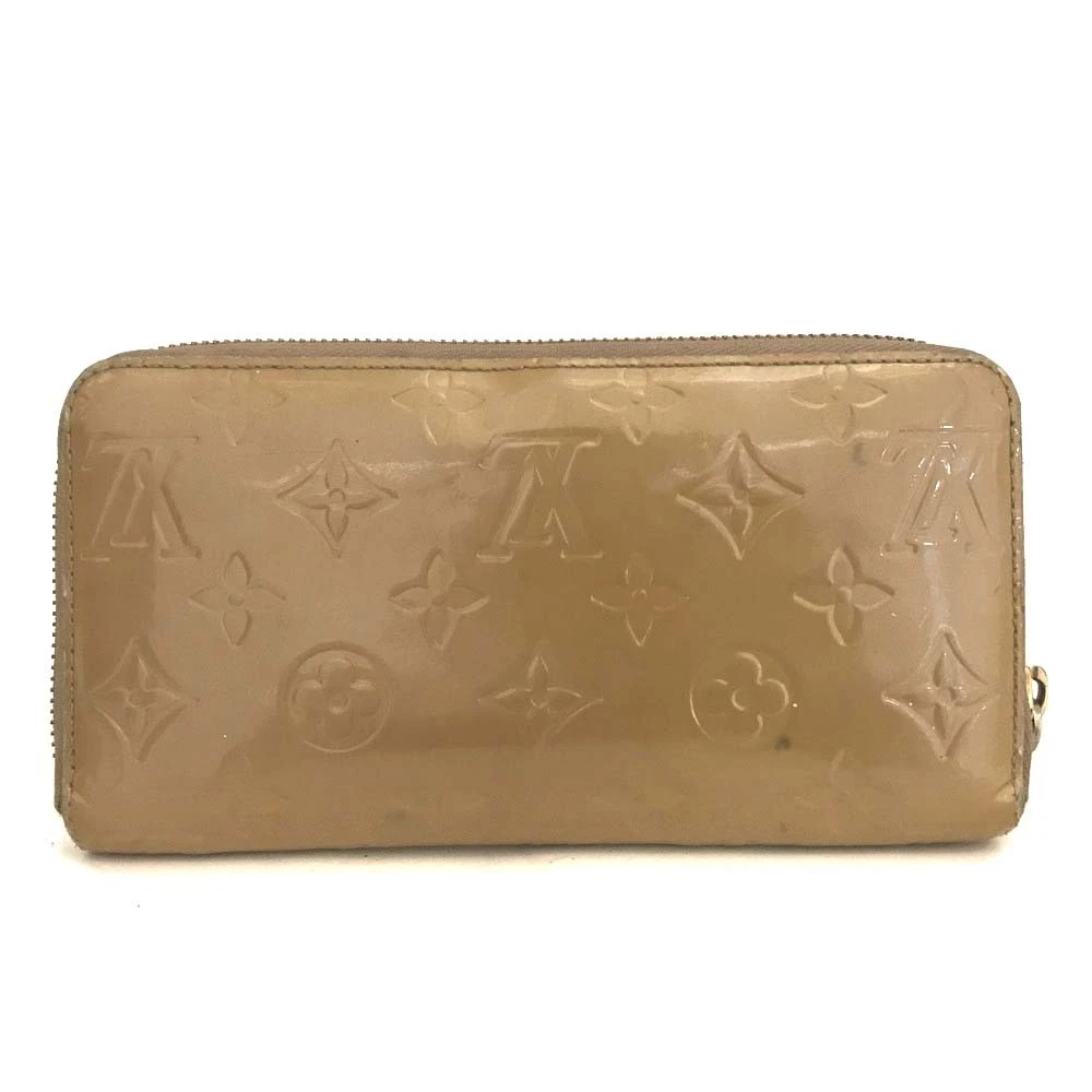 $1120 2006 Louis Vuitton Monogram Vernis Zippy Zip Around Long Wallet Noisette CA0066