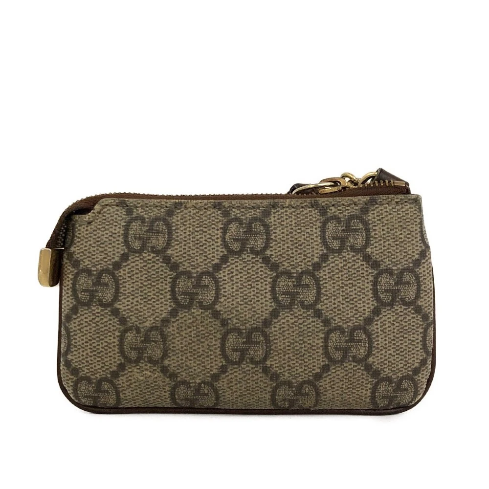 GUCCI GG Supreme PVC Coin Purse Wallet Beige/9CD1866