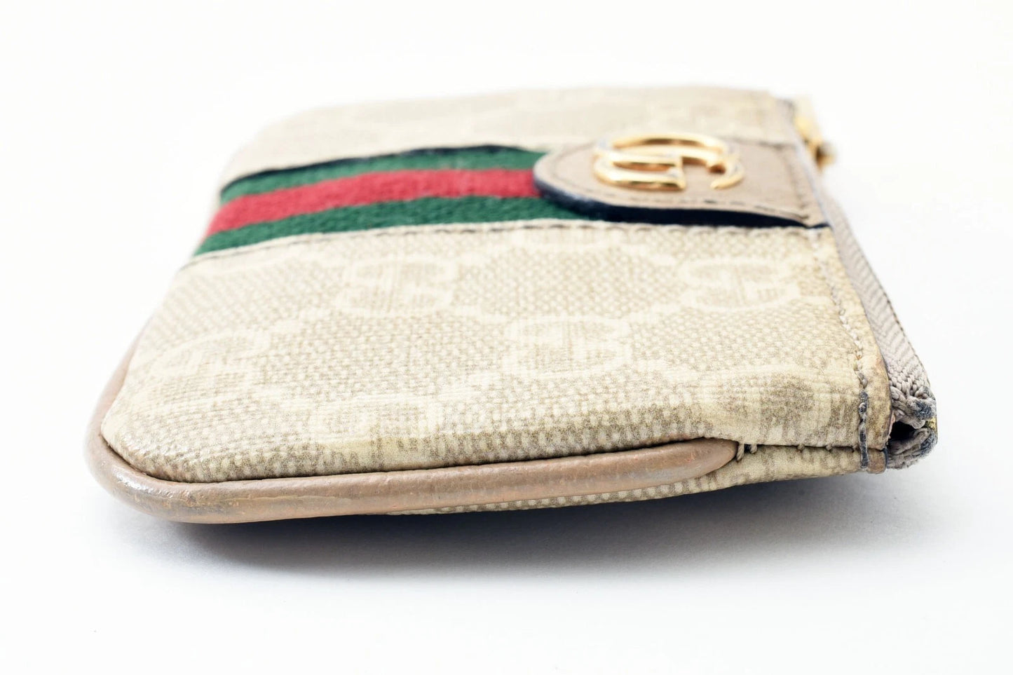 $410 GUCCI Ophidia GG Sherry Line Marmont Coin Case Purse Wallet PVC Double