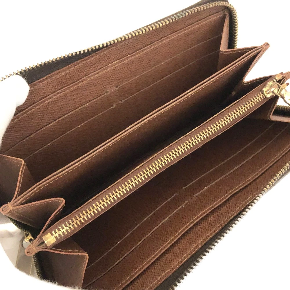 Louis Vuitton Monogram Zippy Zip Around Long Wallet Purse Brown CA2170