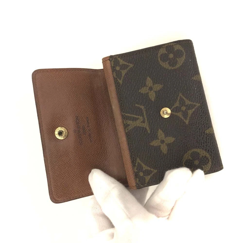 $395 1992 Louis Vuitton Monogram Porte-Monnaie Plat Coin Purse RA1912