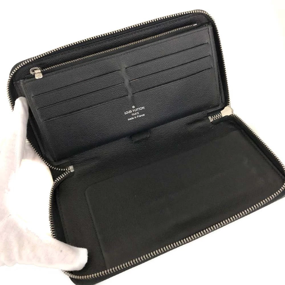 $1040 2008 Louis Vuitton Epi Zippy Zip Around Organizer Long Wallet Black SN1008