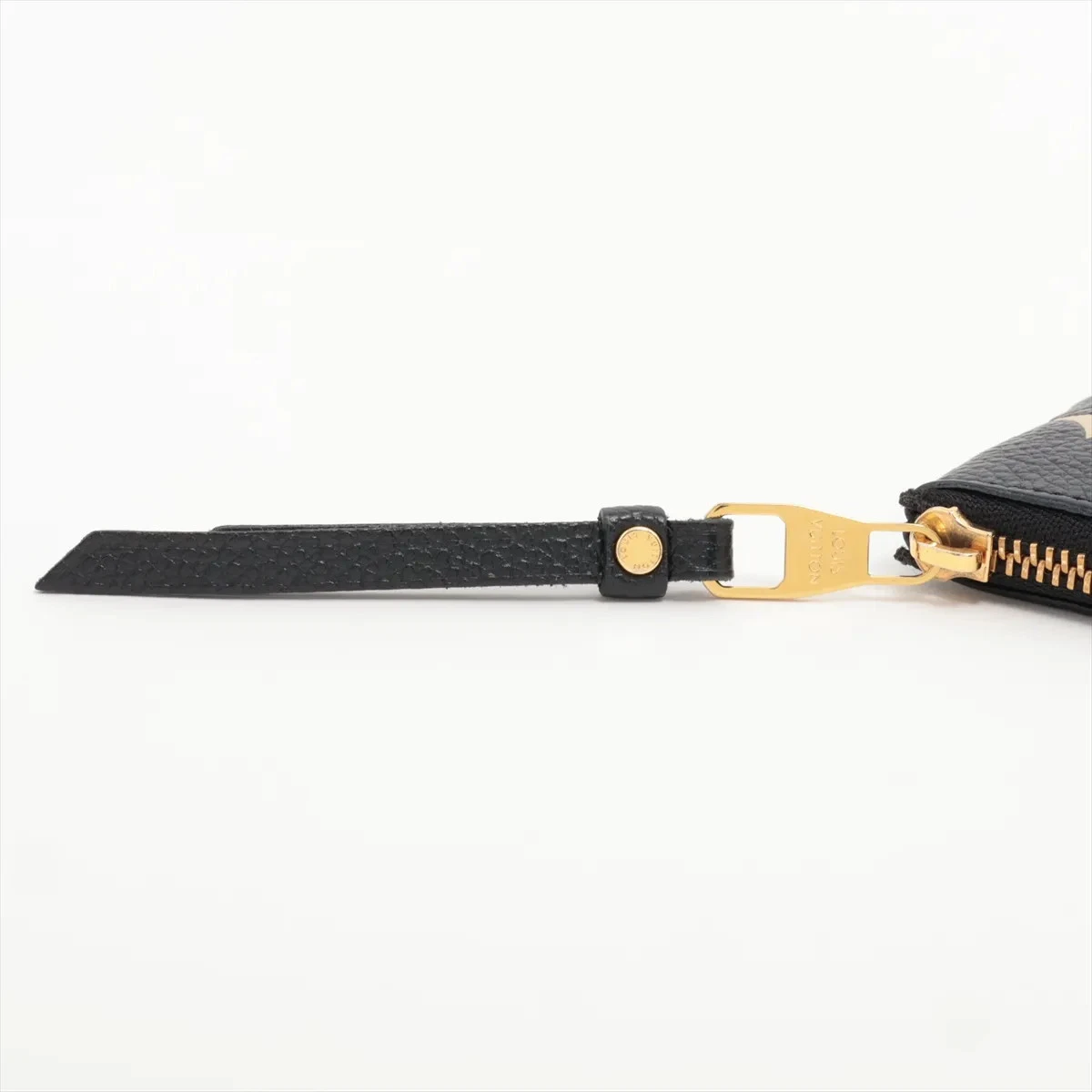 $530 RFID Louis Vuitton Empreinte Monogram Giant Key Pouch Black Beige