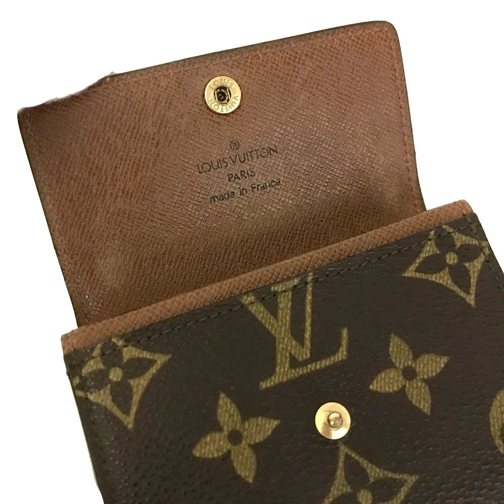 Louis Vuitton Monogram Porte Monnaie Plat Coin Purse Wallet MI1928