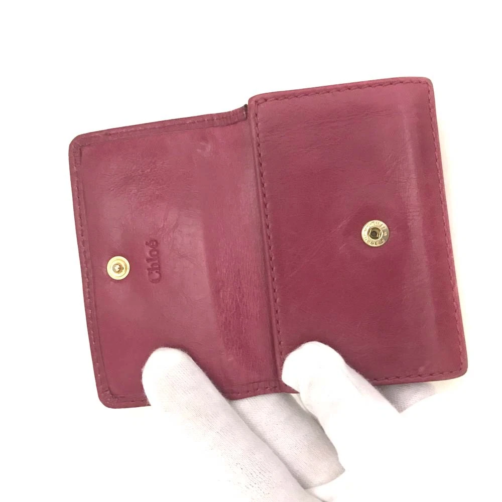 Chloe Bay Leather Card Case Pink