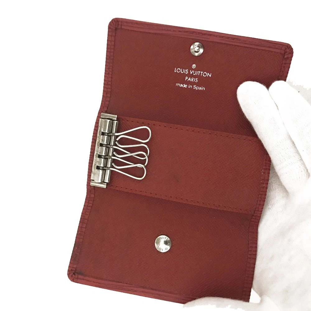 $345 Louis Vuitton Epi Multicles Leather 4 Ring Key Case Red CA1015