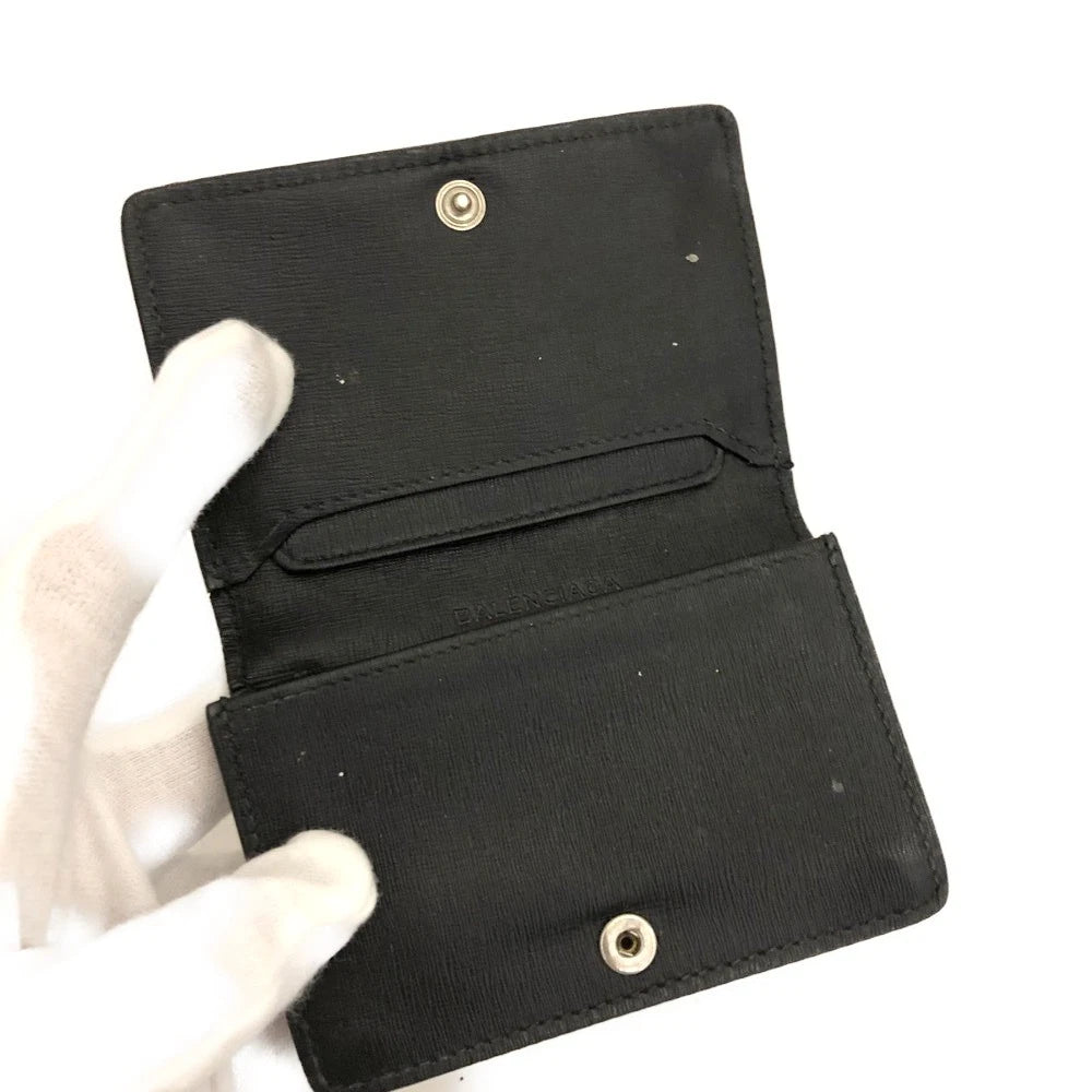 BALENCIAGA Leather Card Case Black/3CA1378