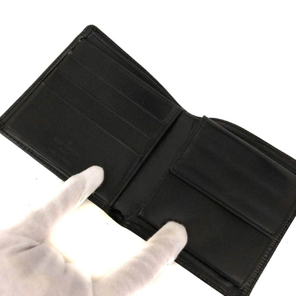 $515 Louis Vuitton Epi Portefeuille Marco Leather Bifold Wallet Black MI0925