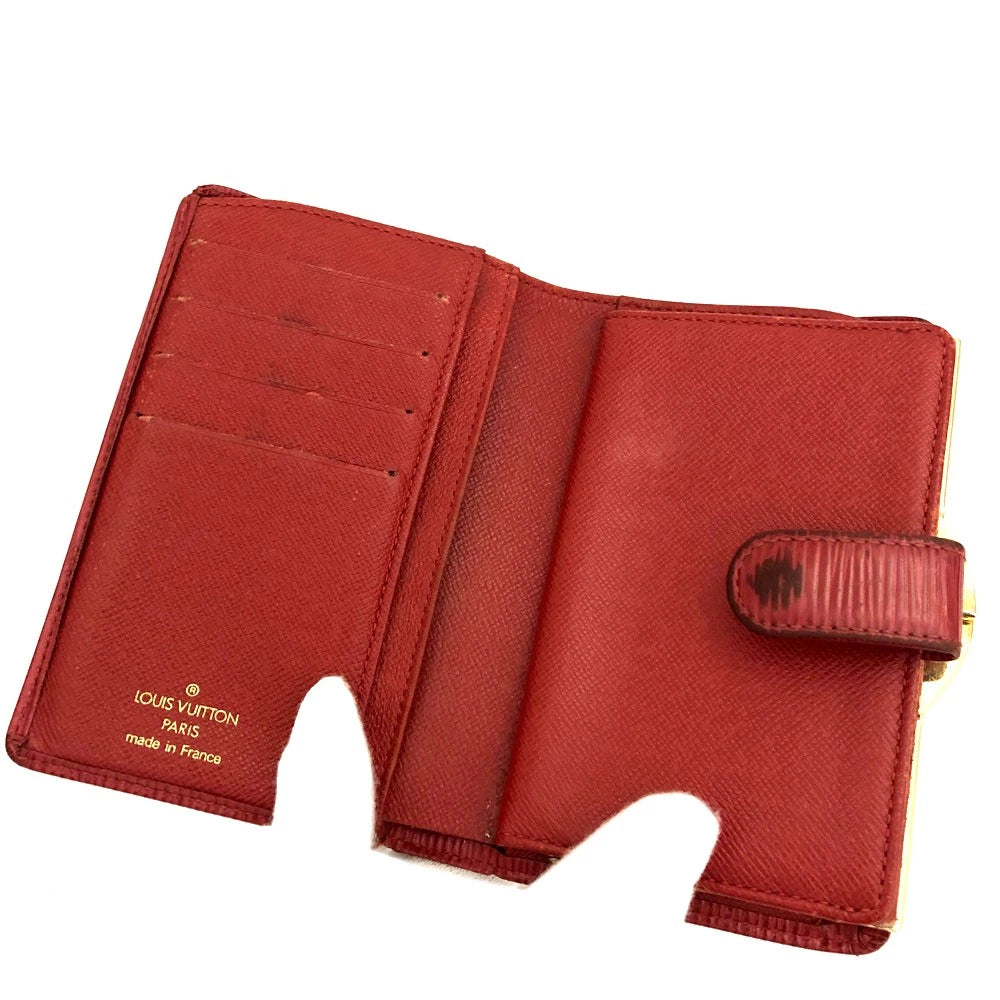 $950 2005 Louis Vuitton Epi French Kisslock Wallet Porte Monnaie Billets Viennois MI0065