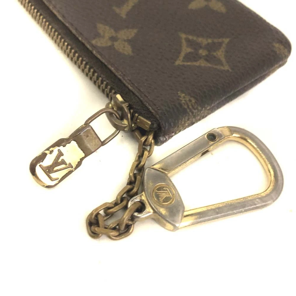 $345 Louis Vuitton Monogram Key Cles Pouch Wallet Coin Purse Brown