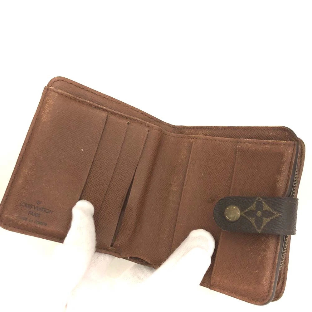 Louis Vuitton Monogram Compact Zip Bifold Wallet Brown MI0979
