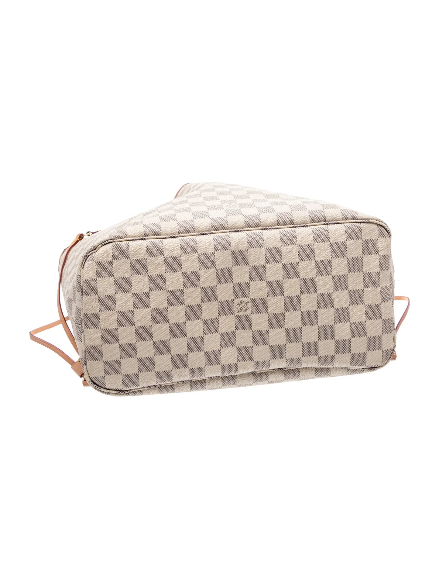 $2240 Louis Vuitton Damier Azur Neo Neverfull MM Rose Ballerine with Pouch