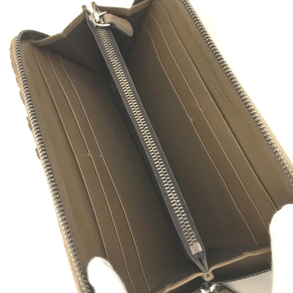 $1100 Bottega Veneta Nappa Intrecciato Zip Around Wallet Ebano Brown
