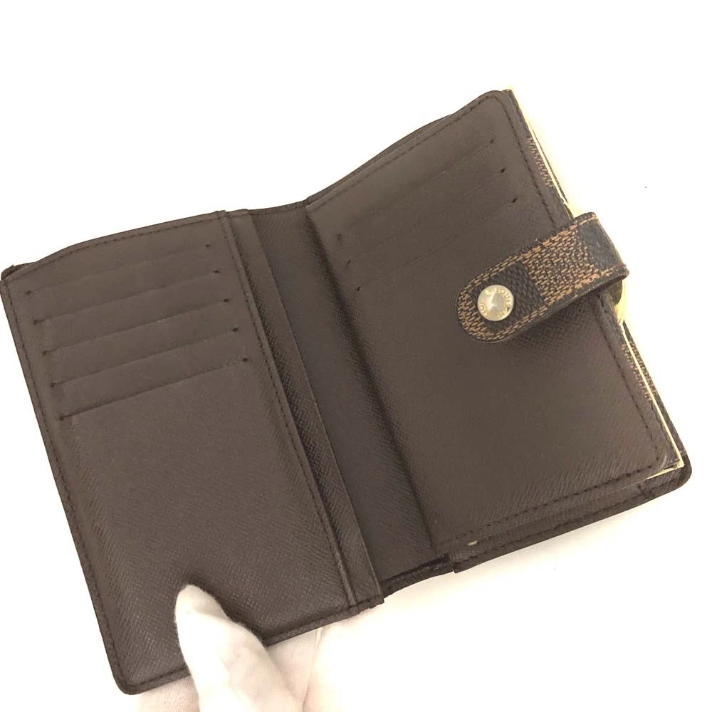 $750 2012 Louis Vuitton Damier Ebene French Kisslock Wallet MI0132