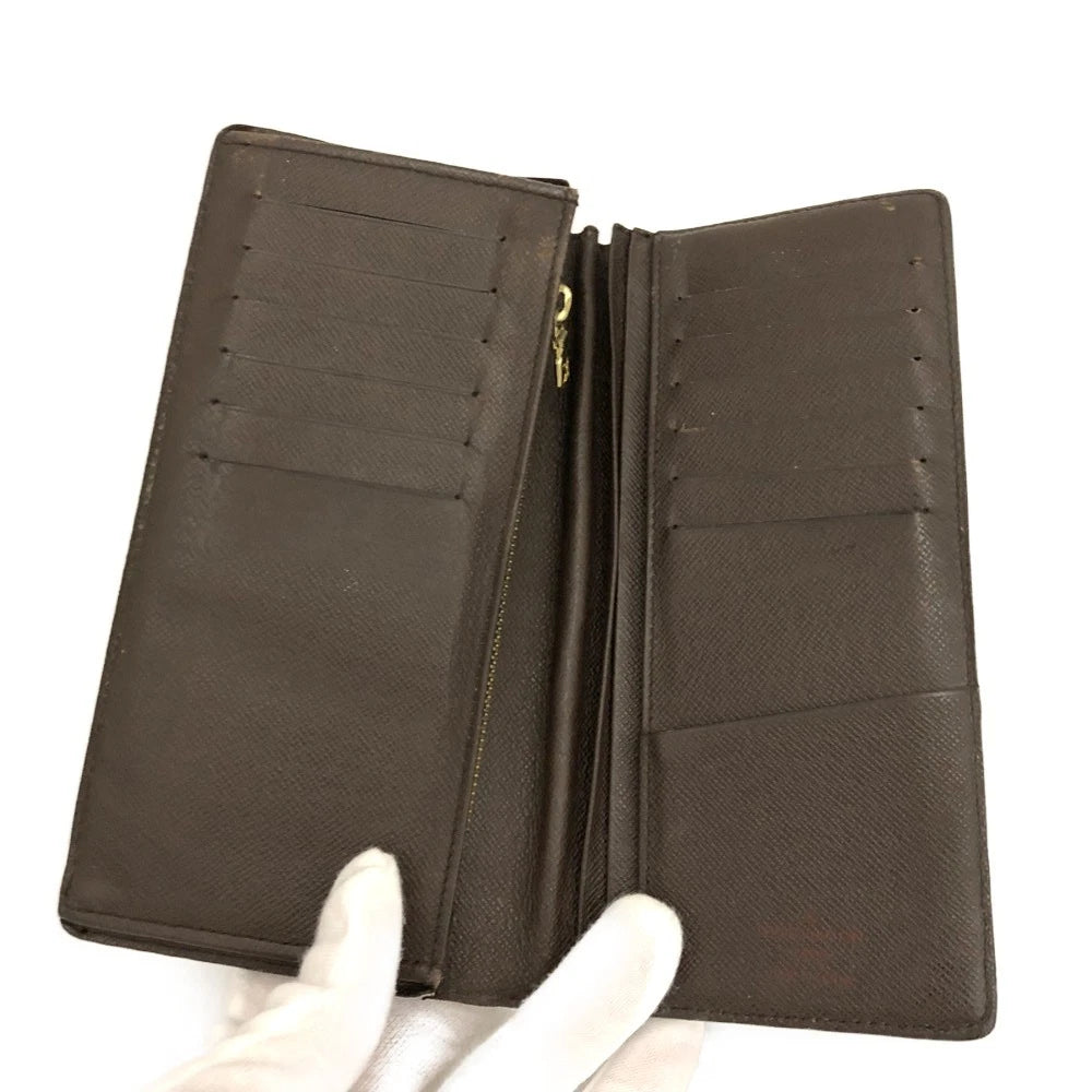 EGA Louis Vuitton Damier Porte feiulle Brazza Long Wallet Purse Brown/3CA1367 TS2151