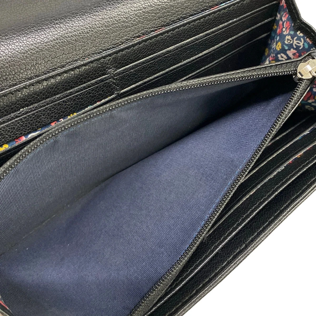 CHANEL Black Leather Long Wallet
