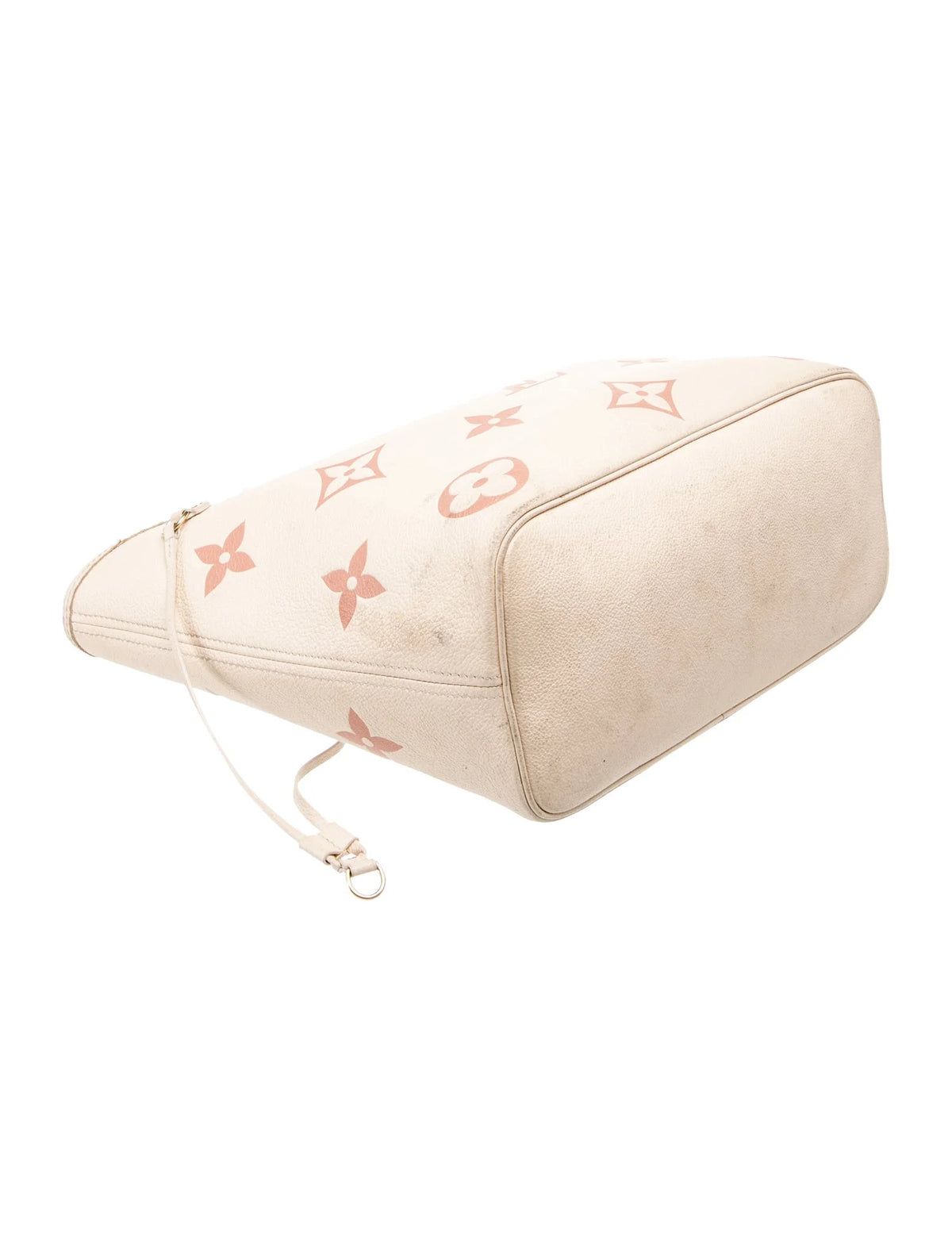 $2850 2021 Louis Vuitton Empreinte Monogram Giant Neverfull MM Creme Rose Trianon with Pouch 10021296
