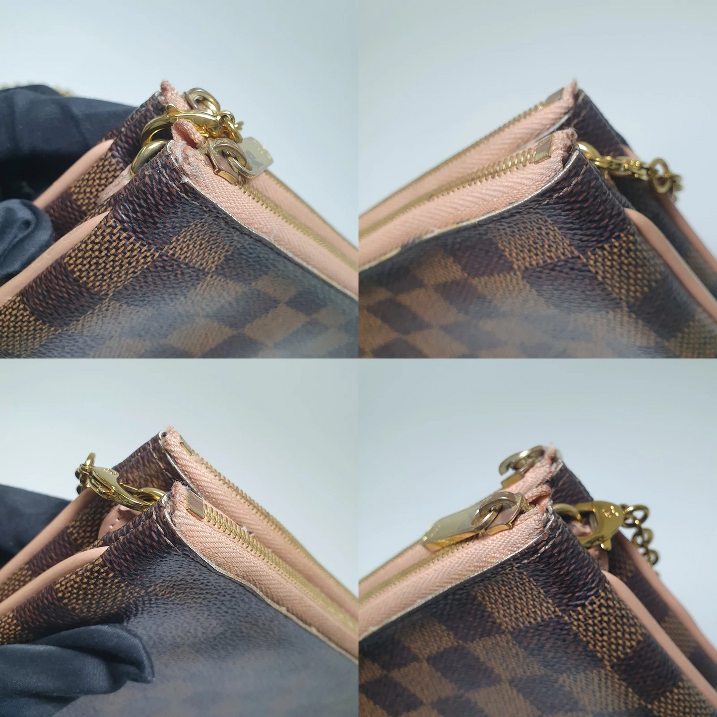 Louis Vuitton Double Zip Pochette Damier Ebene MI0220