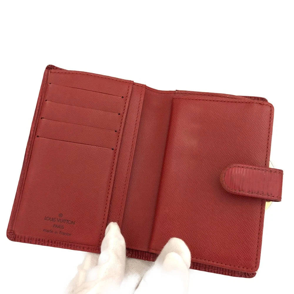 Louis Vuitton Epi Porte Monnaie Billets Viennois Leather Wallet Red MI0080
