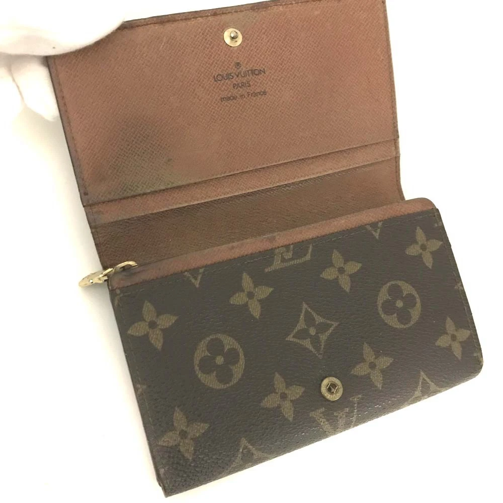 $560 1999 Louis Vuitton Monogram Porte Monnaie Billets Tresor Bifold Wallet RA0919