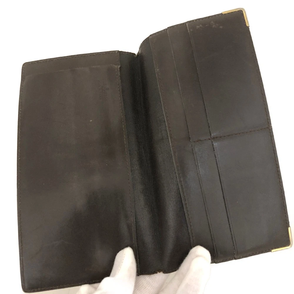 $720 1983 Vintage Louis Vuitton Monogram Long Bifold Wallet Brown 834