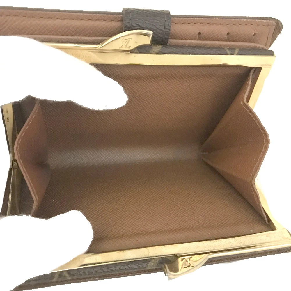 $750 1998 Louis Vuitton Monogram French Kisslock Bifold Wallet CA0998