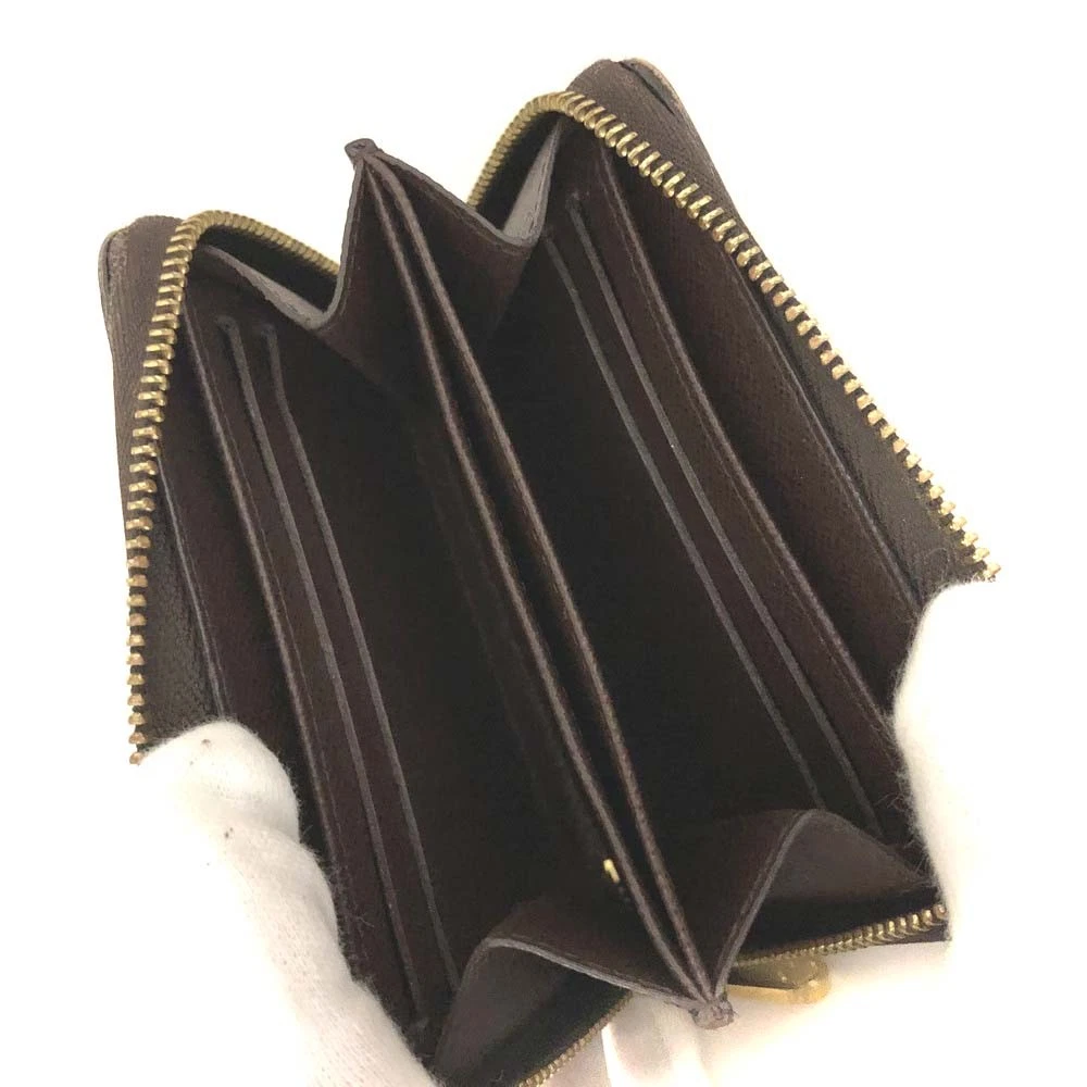 $560 Louis Vuitton Damier Zippy Zip Coin Purse Wallet Brown SN5101