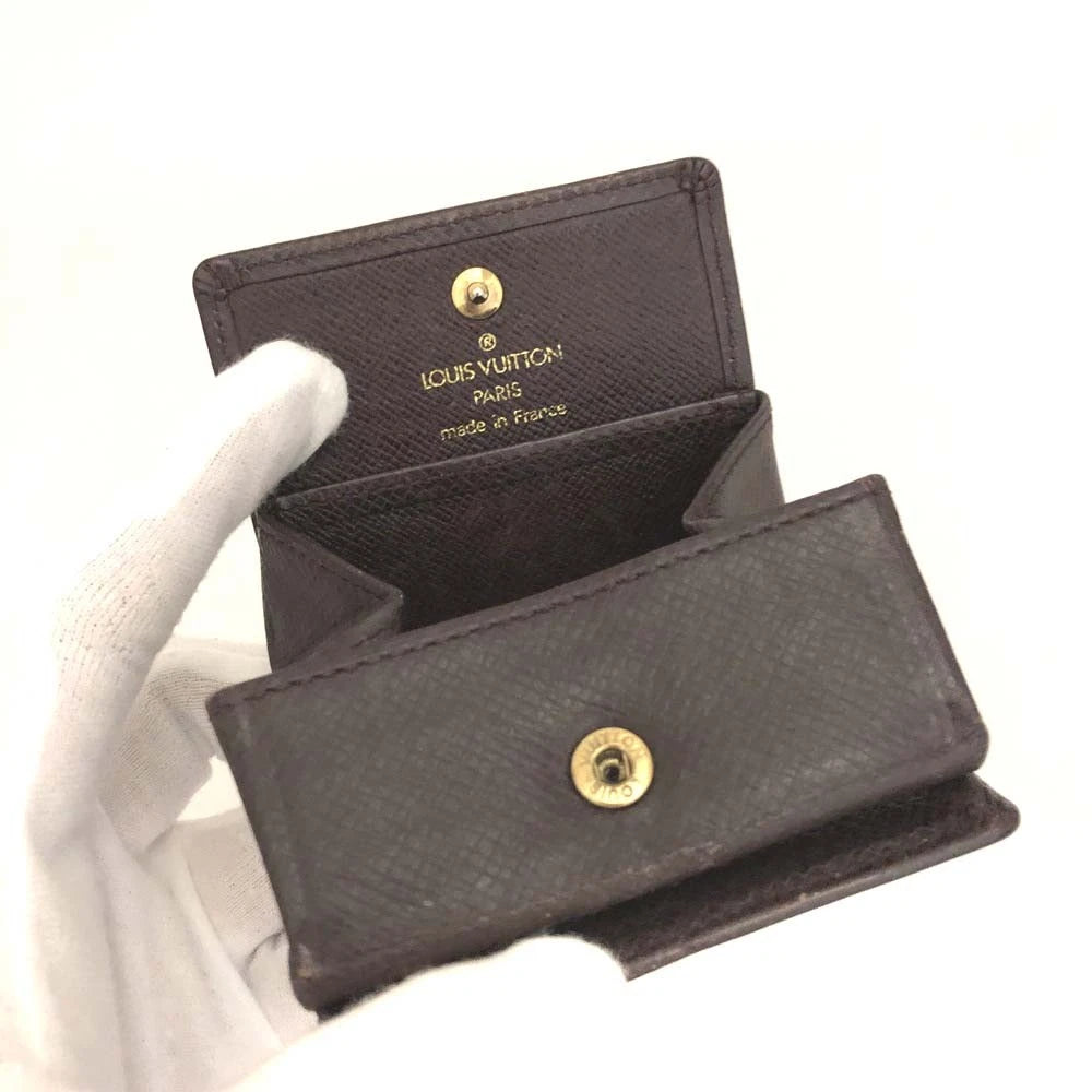 Louis Vuitton Taiga Porte Mannaie Boite Leather Coin Purse Wallet MI0968