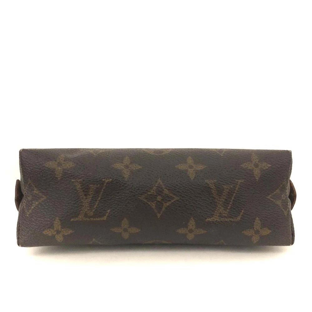 $600 2003 Louis Vuitton Monogram Pochette Cosmetics Pouch Brown CA0093