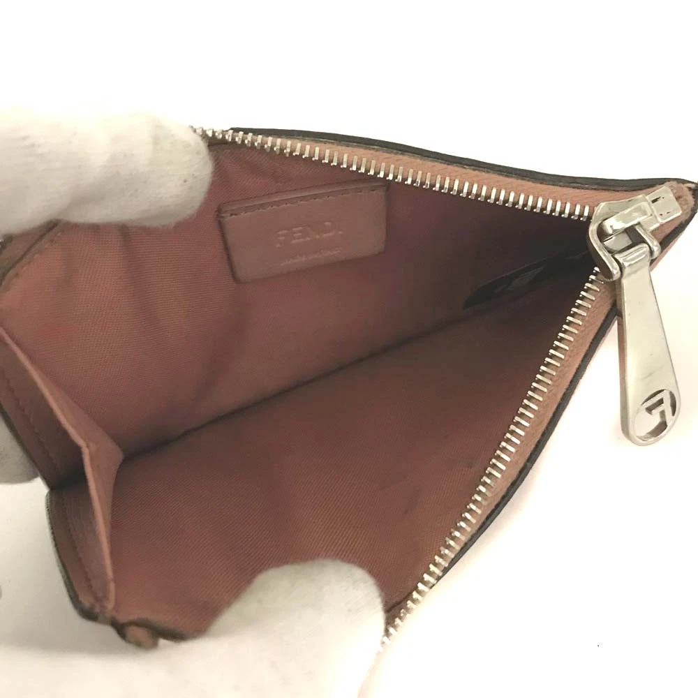 FENDI F is Fendi Leather Coin Card Holder Pink/6CF1176