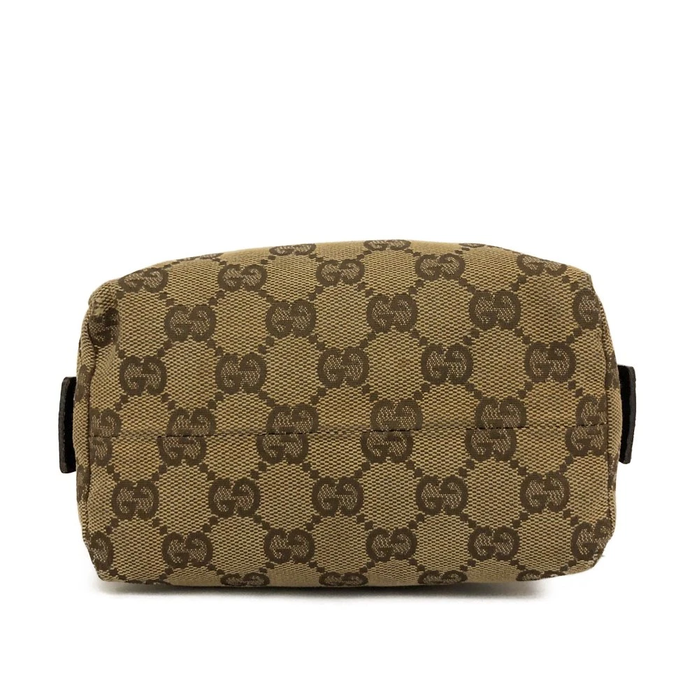 EGA GUCCI GG Logo Canvas Cosmetic Pouch Bag Beige/6CH0382