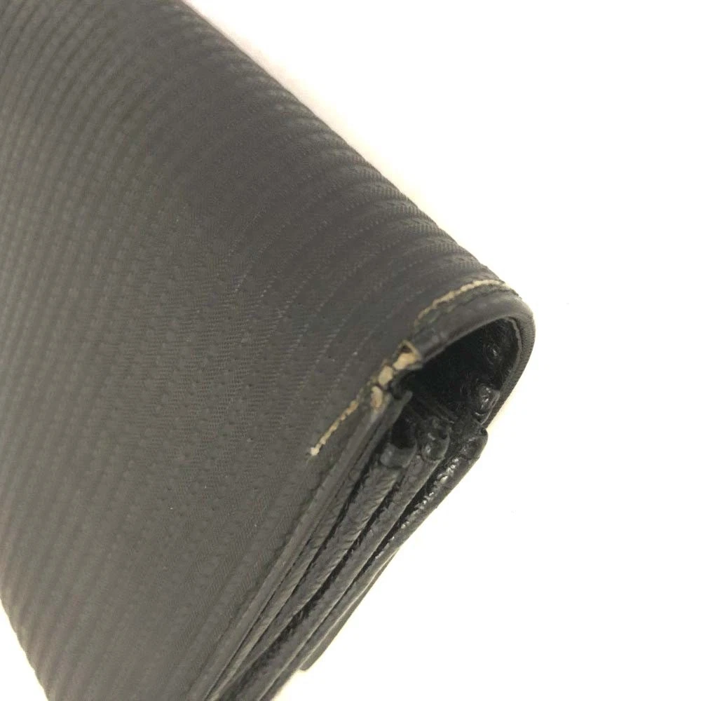 BVLGARI Millerighe PVC Bifold Long Wallet Black