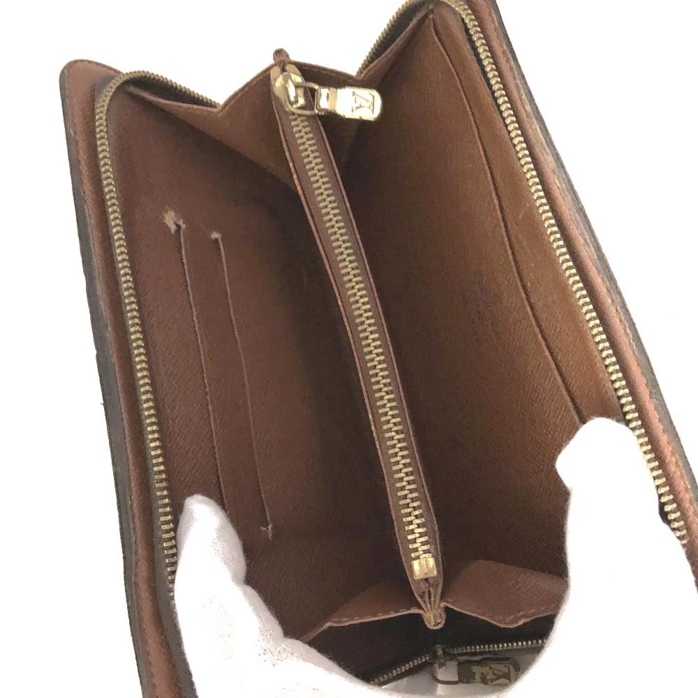 $915 2002 Louis Vuitton Monogram Porte Monnaie Zippy Long Wallet Brown TH1022