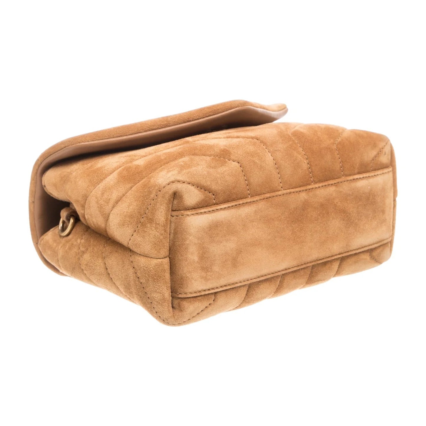 $1890 2022 Saint Laurent Suede Toy Loulou Shoulder Bag Cinnamon