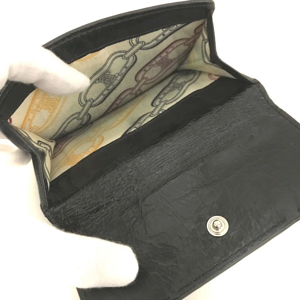 CELINE Macadam Patent Leather Bifold Wallet Black