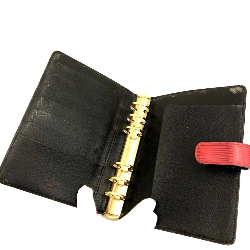 $755 Louis Vuitton Epi Agenda MM Leather Notebook Cover Red  SP0977