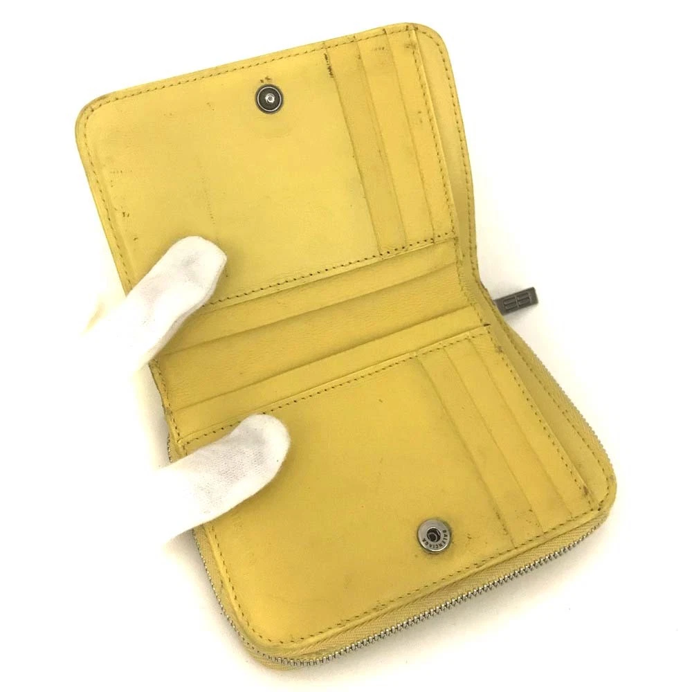 BALENCIAGA BB Logo Leather Bifold Wallet Yellow