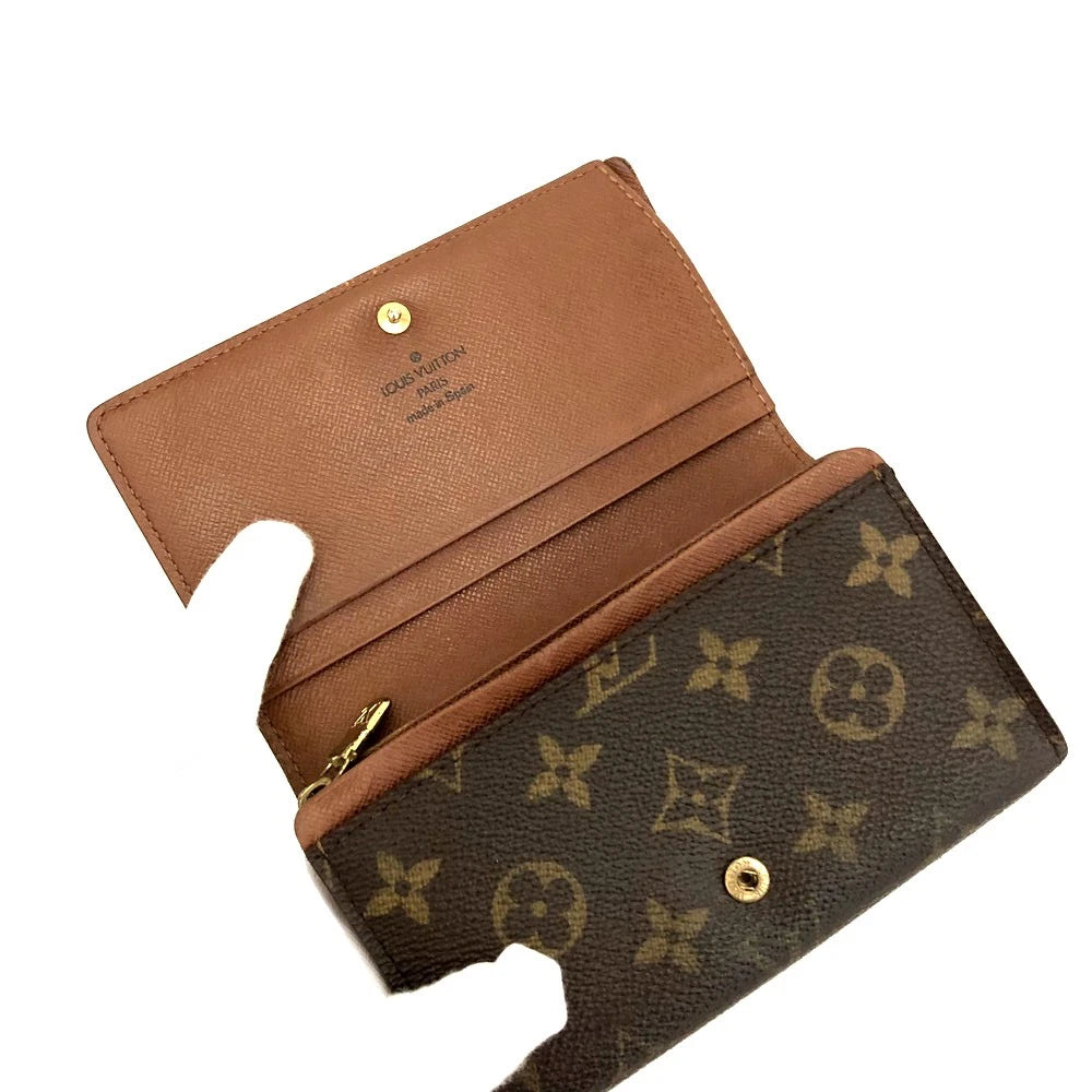 $560 2000 Louis Vuitton Monogram Porte Monnaie Billets Trésor Wallet CA0030