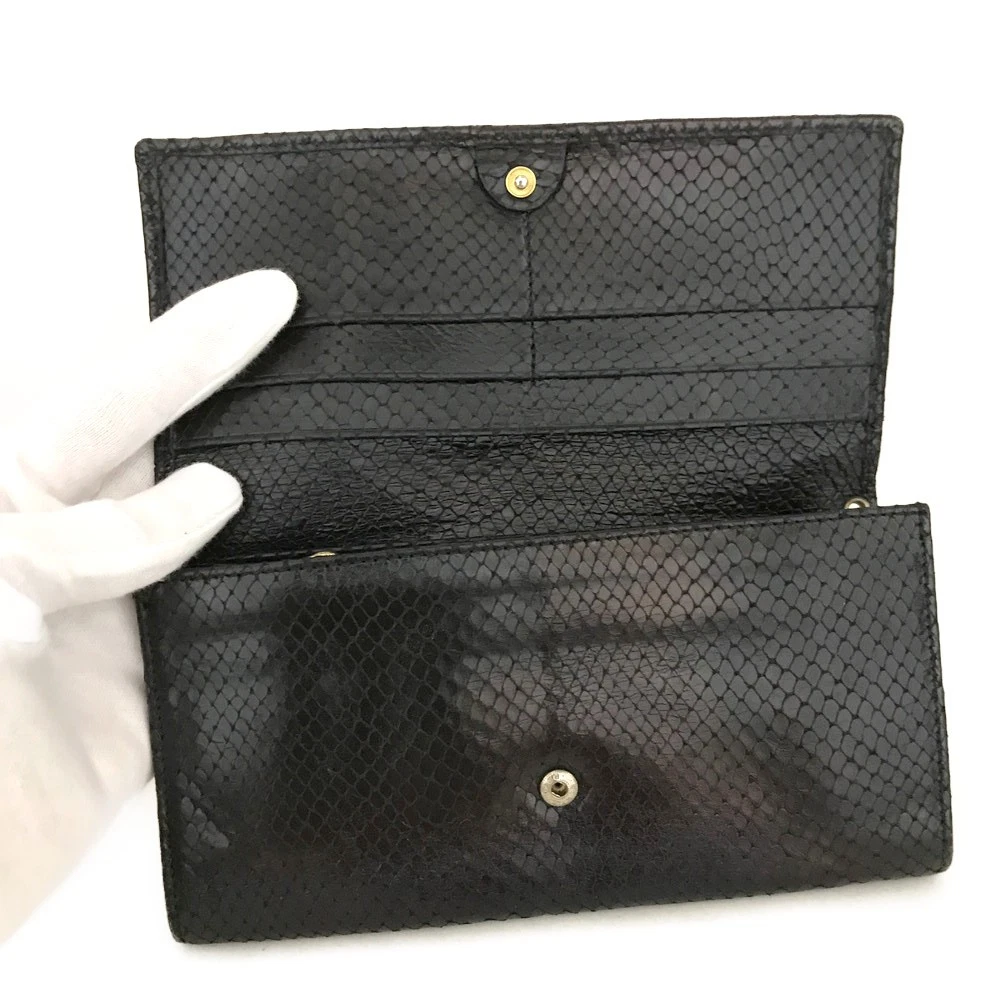 See By Chloe Leather Long Bifold Wallet Black