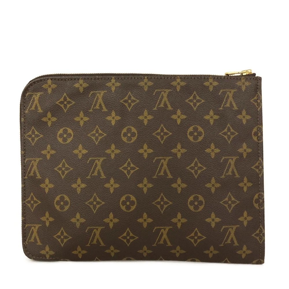Louis Vuitton Monogram Poche Document Business Bag Brown