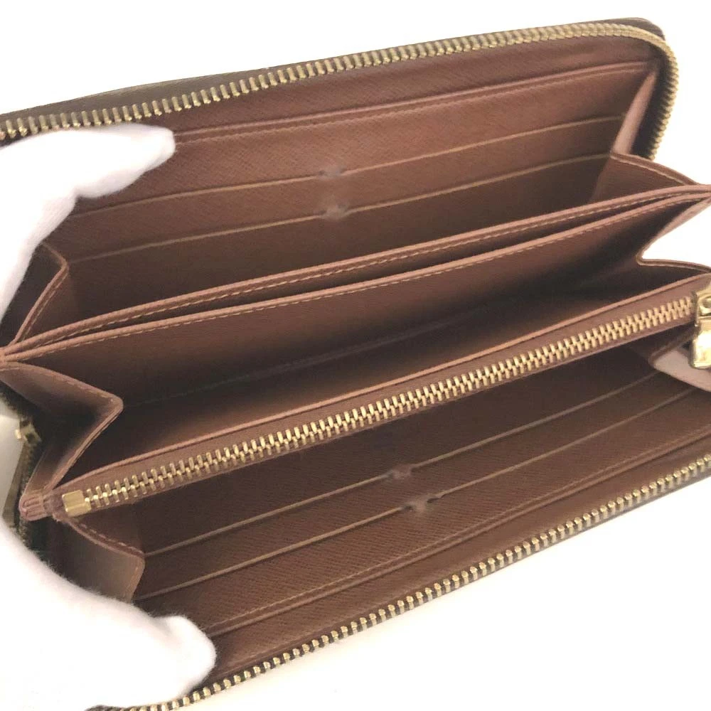 $915 2011 Louis Vuitton Monogram Zippy Zip Around Long Wallet Purse Brown CA0141