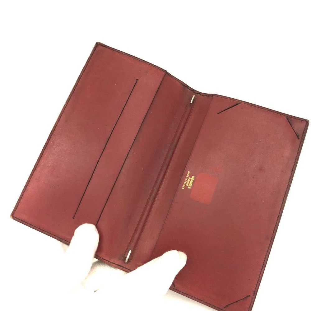 HERMES Agenda Box Calf Leather Notebook Cover Navy blue